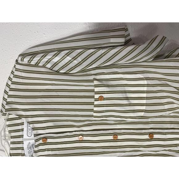 2/$30 Liz Roberts VTG Dress Long Women's 16 Green White Striped Pockets Cottage - Picture 5 of 9